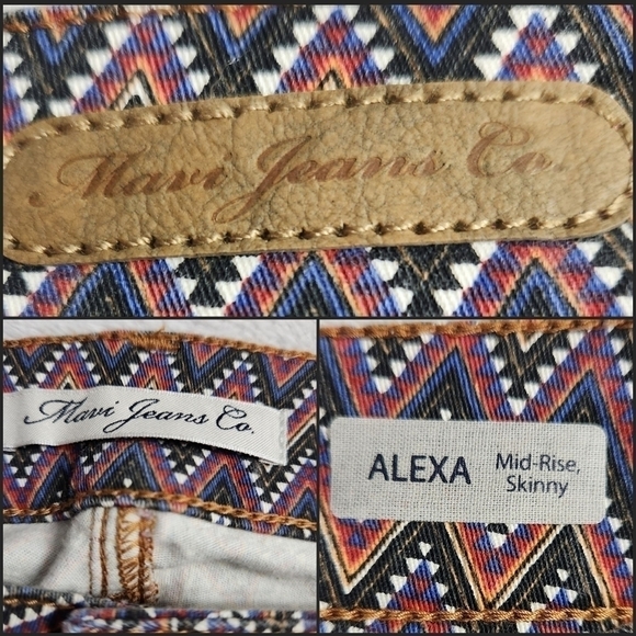 Mavi Jeans Womens 27 Alexa Chevron Skinny Mid Rise Denim - Picture 9 of 9